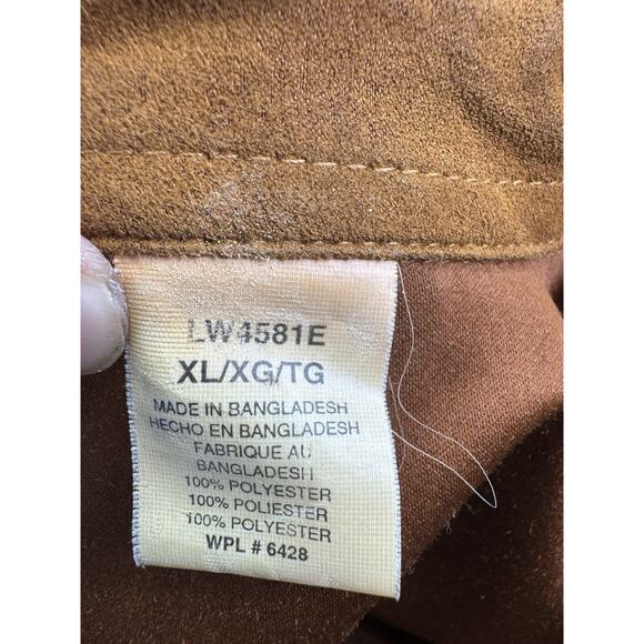 Vintage Wrangler Western Snap Shirt. Size XL Faux Suede Rust - Picture 3 of 15